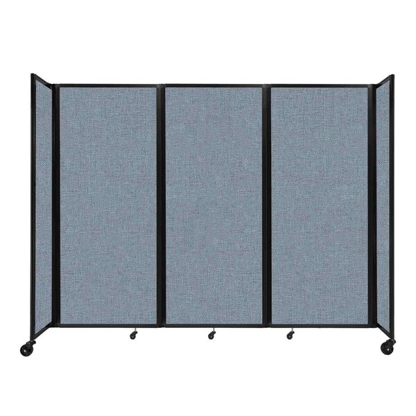 Versare Room Divider 360 Folding Portable Partition 8'6" x 6'10" Powder Blue Fabric 1182304 Zoro